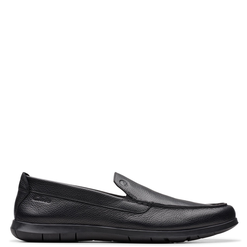 CLARKS</br>Ανδρικά Μοκασίνια/Loafers Μαύρο Δέρμα FLEXWAY STEP Clarks CLARKS</br>Ανδρικά Μοκασίνια/Loafers Μαύρο Δέρμα FLEXWAY STEP Clarks