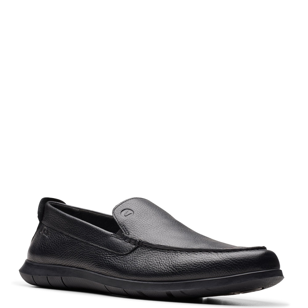 CLARKS</br>Ανδρικά Μοκασίνια/Loafers Μαύρο Δέρμα FLEXWAY STEP Clarks CLARKS</br>Ανδρικά Μοκασίνια/Loafers Μαύρο Δέρμα FLEXWAY STEP Clarks