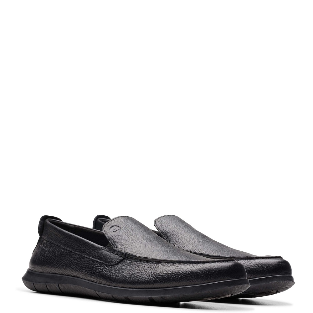 CLARKS</br>Ανδρικά Μοκασίνια/Loafers Μαύρο Δέρμα FLEXWAY STEP Clarks CLARKS</br>Ανδρικά Μοκασίνια/Loafers Μαύρο Δέρμα FLEXWAY STEP Clarks