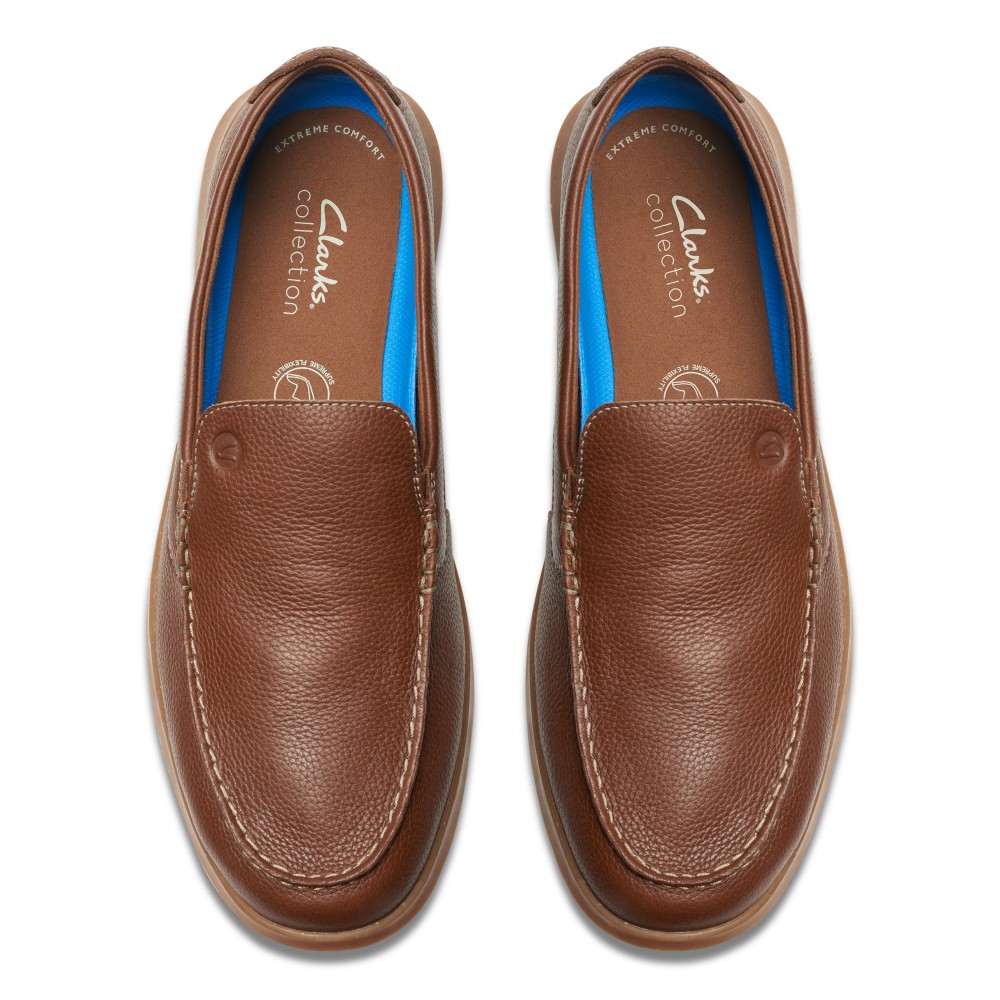 CLARKS</br>Ανδρικά Μοκασίνια/Loafers Ταμπά Δέρμα FLEXWAY STEP Clarks CLARKS</br>Ανδρικά Μοκασίνια/Loafers Ταμπά Δέρμα FLEXWAY STEP Clarks