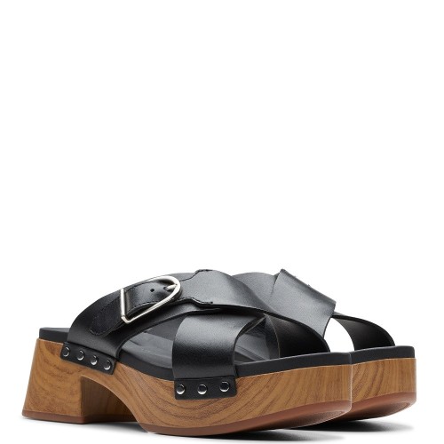 Clarks SIVANNE WALK MULE Γυναικεία Mules Μαύρο Δέρμα