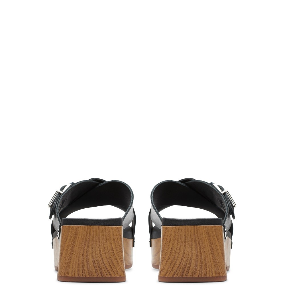 CLARKS</br>Γυναικεία Mules Μαύρο Δέρμα SIVANNE WALK MULE Clarks CLARKS</br>Γυναικεία Mules Μαύρο Δέρμα SIVANNE WALK MULE Clarks