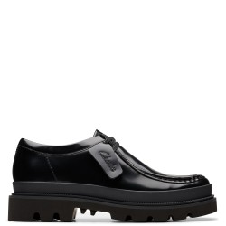 CLARKS</br>Clarks BADELL SEAM Ανδρικά Δετά Παπούτσια Μαύρο Δέρμα