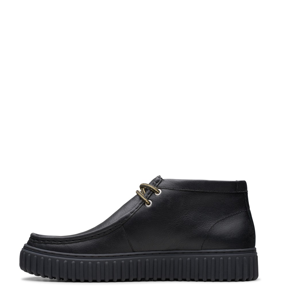 CLARKS</br>Ανδρικά Μποτάκια Μαύρο Δέρμα TORHILL HI Clarks CLARKS</br>Ανδρικά Μποτάκια Μαύρο Δέρμα TORHILL HI Clarks