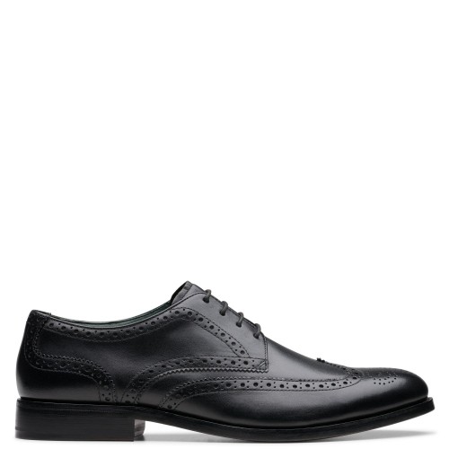 Ανδρικά Δετά Παπούτσια Oxford Μαύρο Δέρμα CRAFT JAMES TIP Clarks