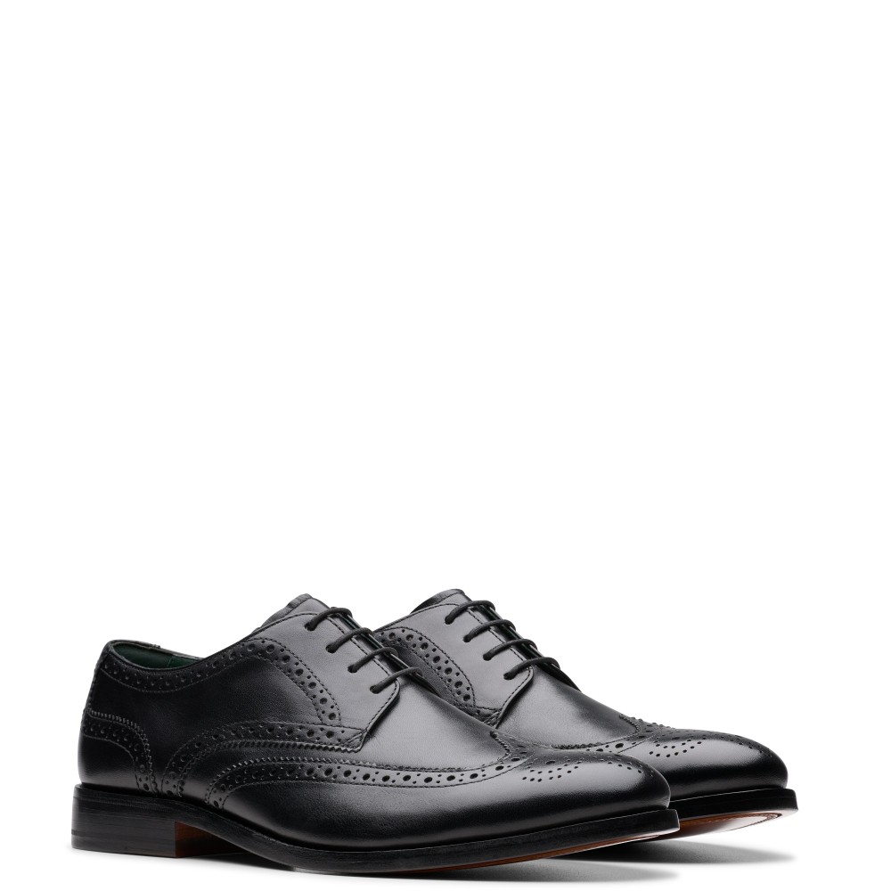 CLARKS</br>Ανδρικά Δετά Παπούτσια Oxford Μαύρο Δέρμα CRAFT JAMES TIP Clarks CLARKS</br>Ανδρικά Δετά Παπούτσια Oxford Μαύρο Δέρμα CRAFT JAMES TIP Clarks