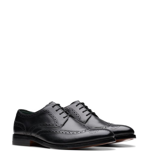 Ανδρικά Δετά Παπούτσια Oxford Μαύρο Δέρμα CRAFT JAMES TIP Clarks