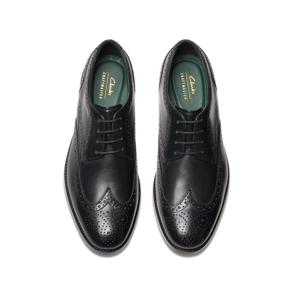 CLARKS</br>Ανδρικά Δετά Παπούτσια Oxford Μαύρο Δέρμα CRAFT JAMES TIP Clarks CLARKS</br>Ανδρικά Δετά Παπούτσια Oxford Μαύρο Δέρμα CRAFT JAMES TIP Clarks