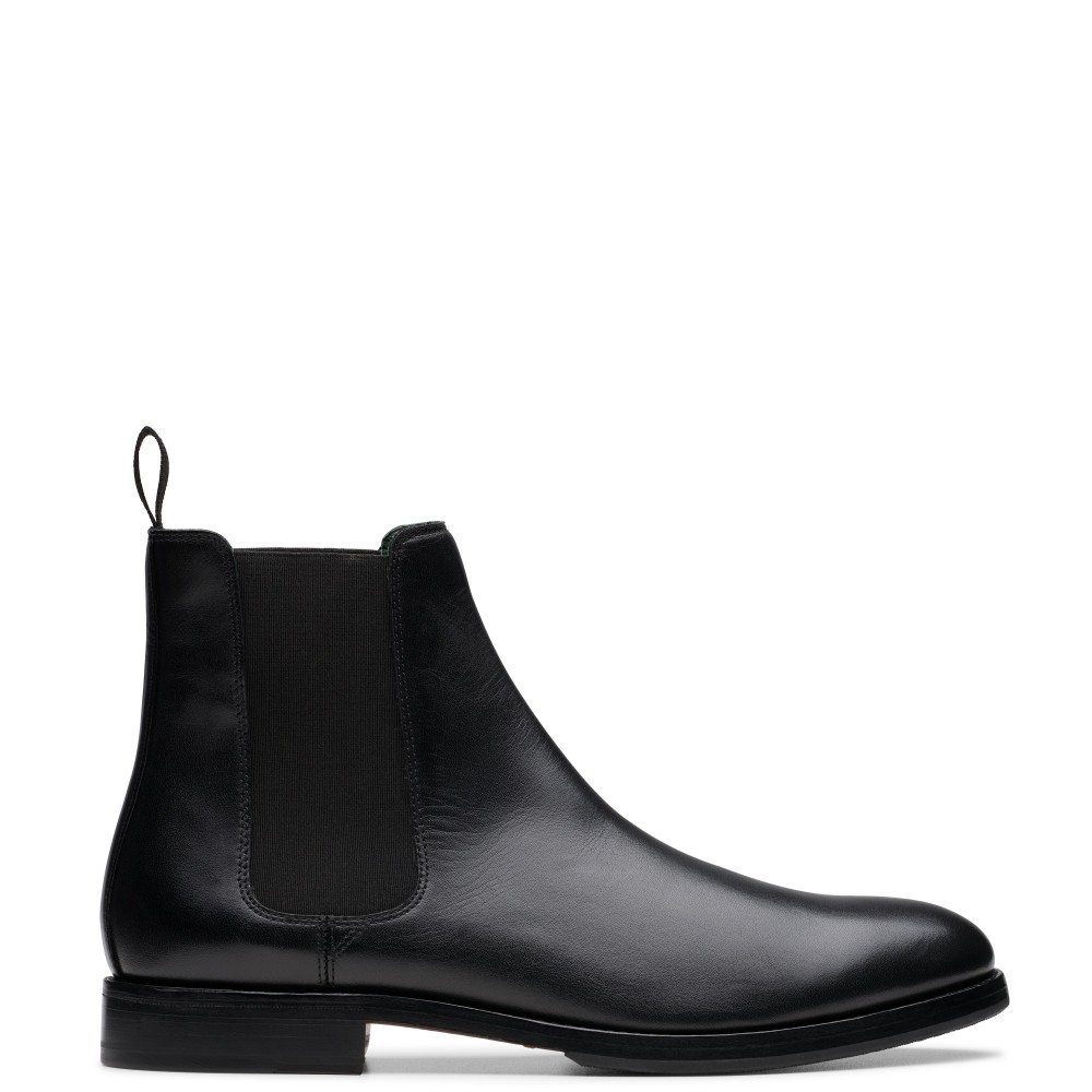 CLARKS</br>Ανδρικά Μποτάκια Μαύρο Δέρμα Chelsea CRAFT JAMES TΟP Clarks CLARKS</br>Ανδρικά Μποτάκια Μαύρο Δέρμα Chelsea CRAFT JAMES TΟP Clarks