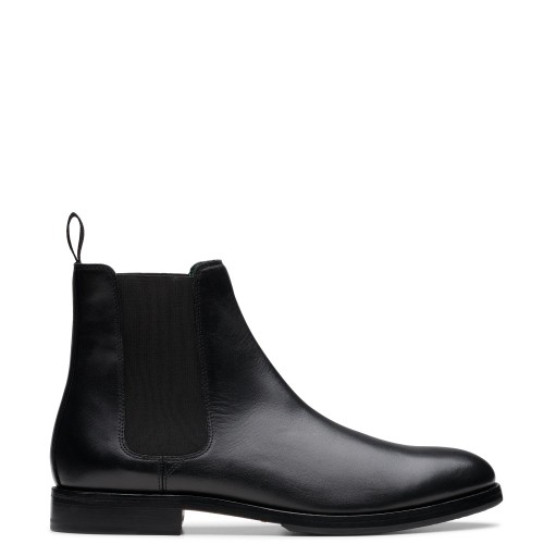 Ανδρικά Μποτάκια Μαύρο Δέρμα Chelsea CRAFT JAMES TΟP Clarks