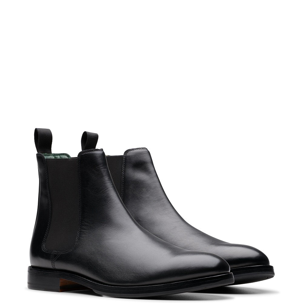 CLARKS</br>Ανδρικά Μποτάκια Μαύρο Δέρμα Chelsea CRAFT JAMES TΟP Clarks CLARKS</br>Ανδρικά Μποτάκια Μαύρο Δέρμα Chelsea CRAFT JAMES TΟP Clarks