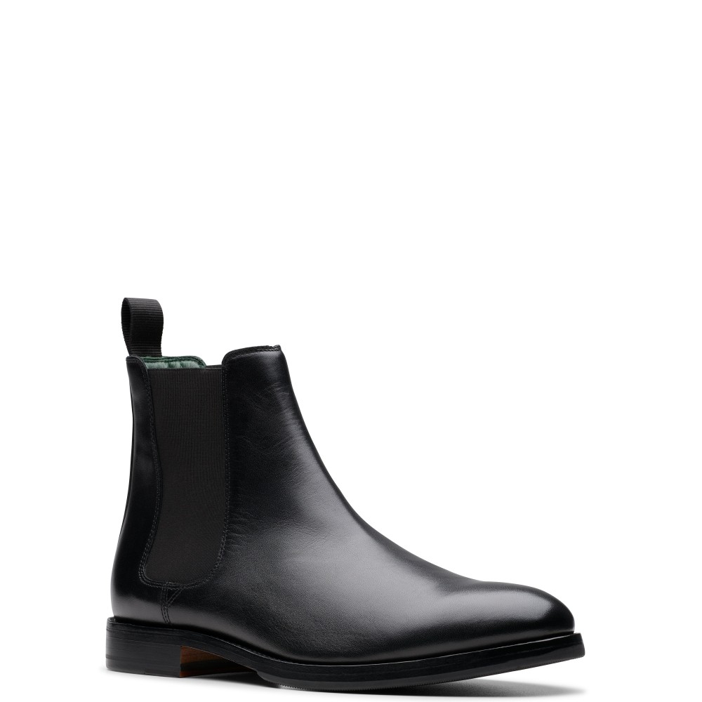 CLARKS</br>Ανδρικά Μποτάκια Μαύρο Δέρμα Chelsea CRAFT JAMES TΟP Clarks CLARKS</br>Ανδρικά Μποτάκια Μαύρο Δέρμα Chelsea CRAFT JAMES TΟP Clarks