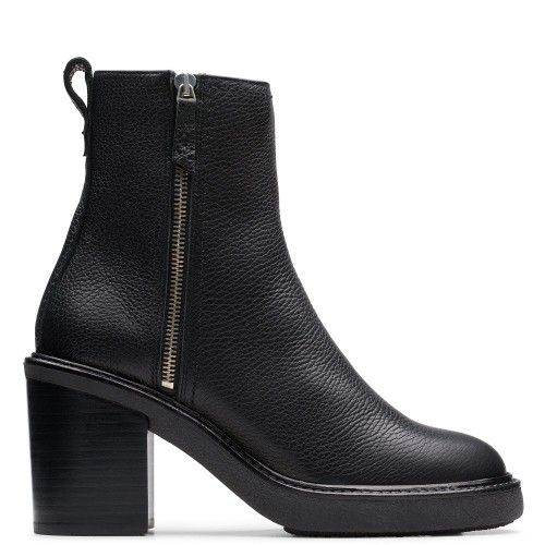 Γυναικεία Μποτάκια Μαύρο Δέρμα CASSIANO ZIP Clarks