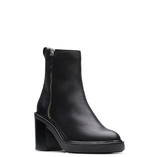 Γυναικεία Μποτάκια Μαύρο Δέρμα CASSIANO ZIP Clarks