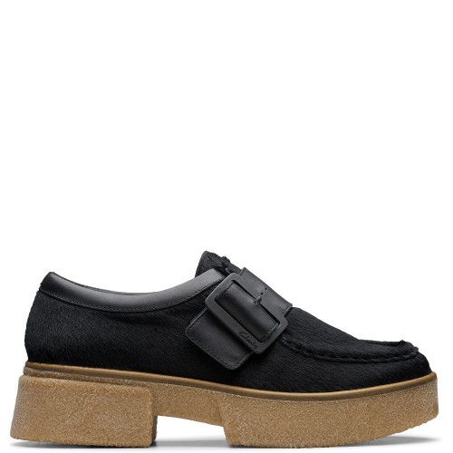 Γυναικεία Μοκασίνια Μαύρο Interest Δέρμα LINOSO MONK Clarks