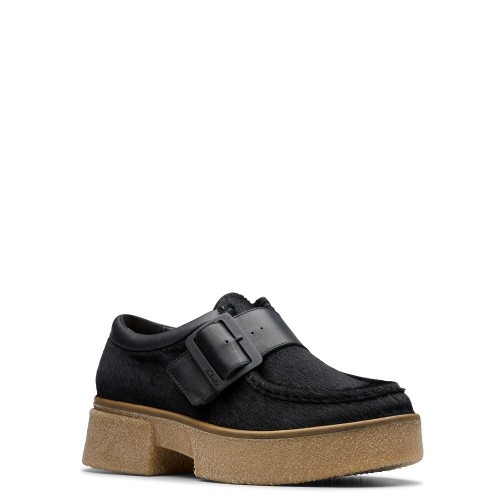 Γυναικεία Μοκασίνια Μαύρο Interest Δέρμα LINOSO MONK Clarks