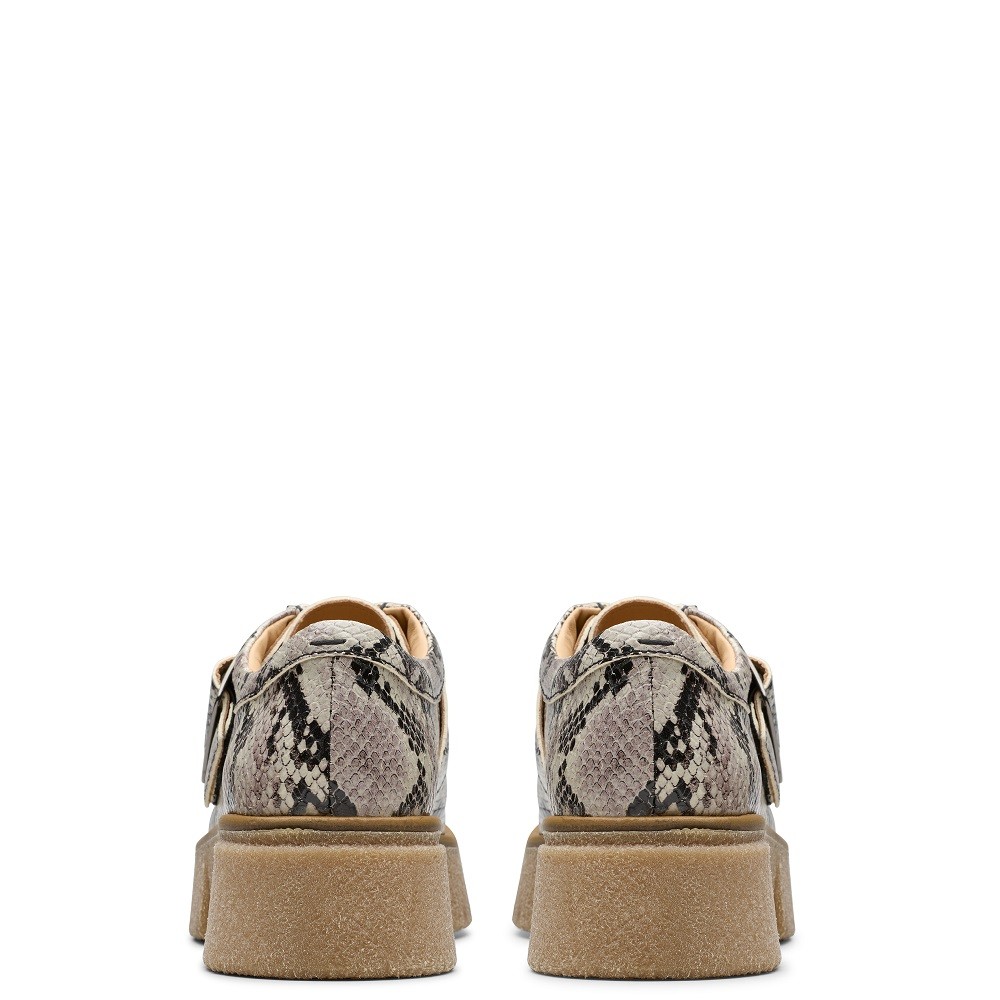 CLARKS</br>Γυναικεία Μοκασίνια Γκρι Snake Δέρμα LINOSO MONK Clarks CLARKS</br>Γυναικεία Μοκασίνια Γκρι Snake Δέρμα LINOSO MONK Clarks