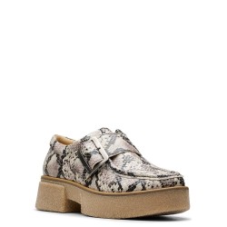 Γυναικεία Μοκασίνια Γκρι Snake Δέρμα LINOSO MONK Clarks