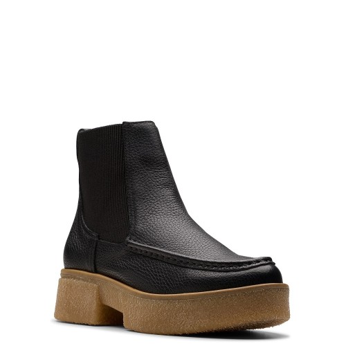 Γυναικεία Μποτάκια Μαύρο Δέρμα LINOSO TOP Clarks
