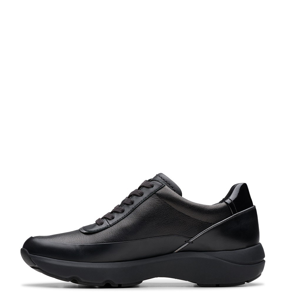 CLARKS</br>Γυναικεία Sneakers Μαύρο Δέρμα TIVOLI ZIP Clarks CLARKS</br>Γυναικεία Sneakers Μαύρο Δέρμα TIVOLI ZIP Clarks