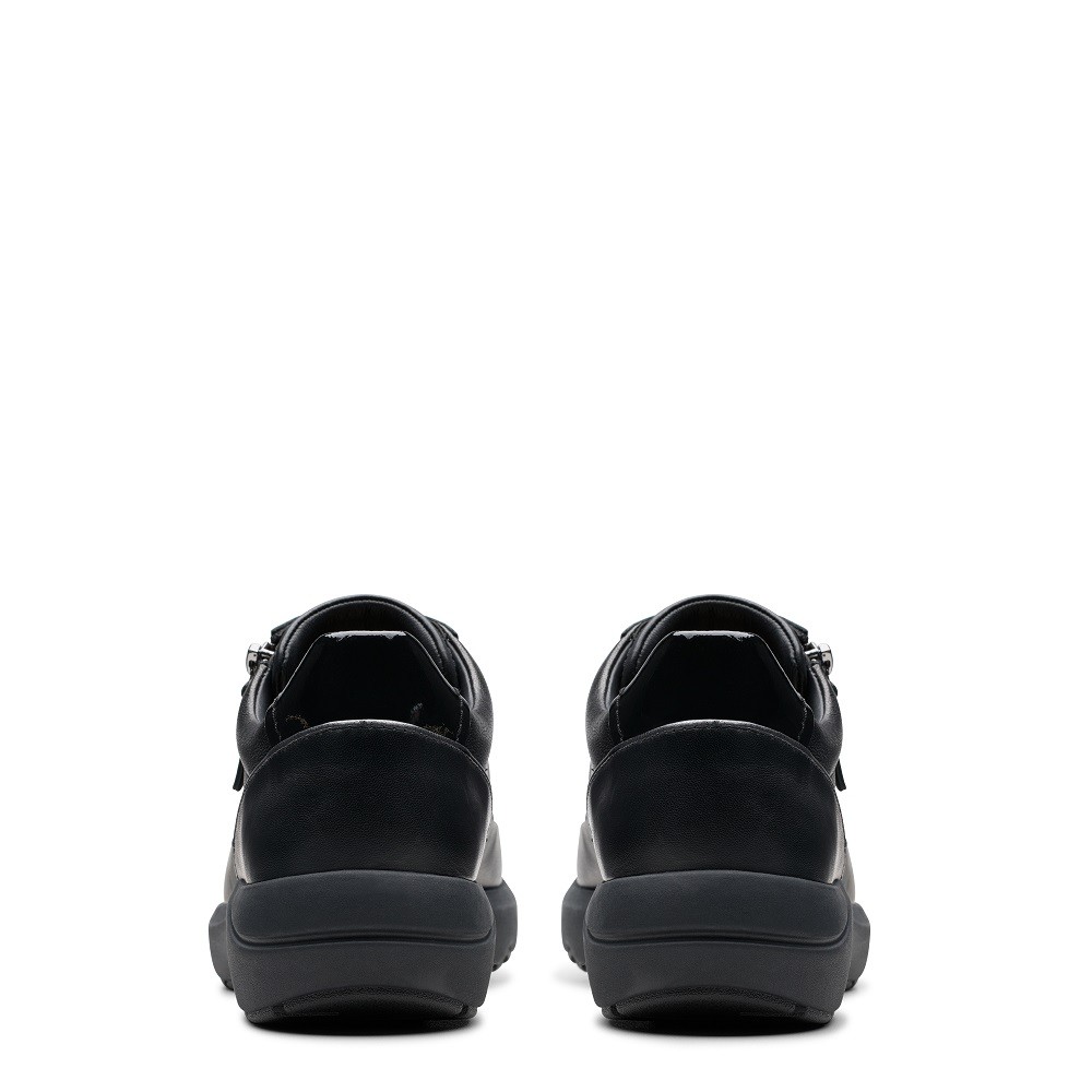 CLARKS</br>Γυναικεία Sneakers Μαύρο Δέρμα TIVOLI ZIP Clarks CLARKS</br>Γυναικεία Sneakers Μαύρο Δέρμα TIVOLI ZIP Clarks