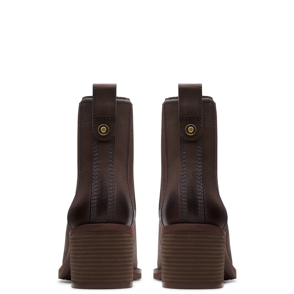 CLARKS</br>Γυναικεία Μποτάκια Καφέ Δέρμα CHAMBERLY TOP Clarks CLARKS</br>Γυναικεία Μποτάκια Καφέ Δέρμα CHAMBERLY TOP Clarks