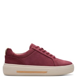 CLARKS</br>Γυναικεία Sneakers Μπορντό Nubuck HOLLYHOCK WALK Clarks