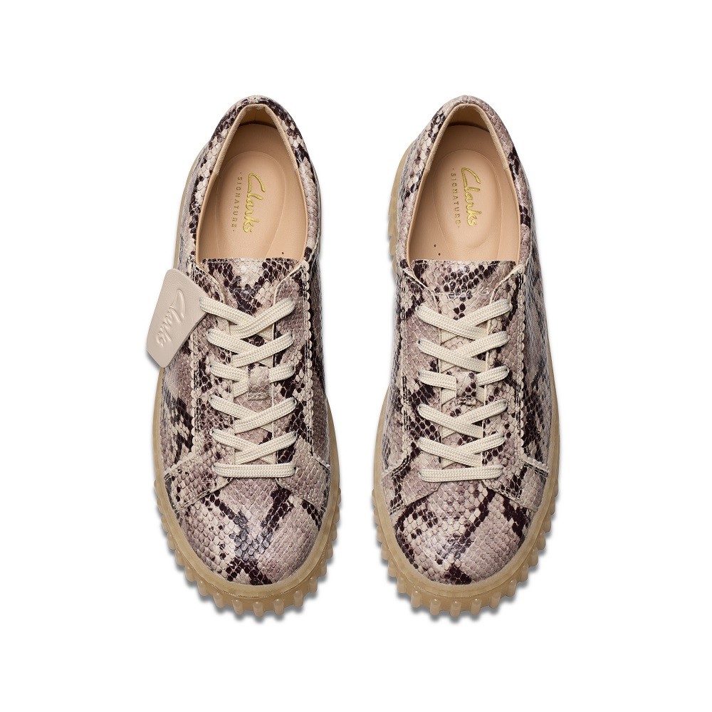 CLARKS</br>Γυναικεία Sneakers Snake Γκρι Δέρμα MAYHILL WALK Clarks CLARKS</br>Γυναικεία Sneakers Snake Γκρι Δέρμα MAYHILL WALK Clarks