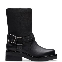 CLARKS</br>Γυναικείες Μπότες Μαύρο Δέρμα REBELLE UP Clarks