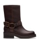 CLARKS</br>Γυναικείες Μπότες Καφέ Δέρμα REBELLE UP Clarks