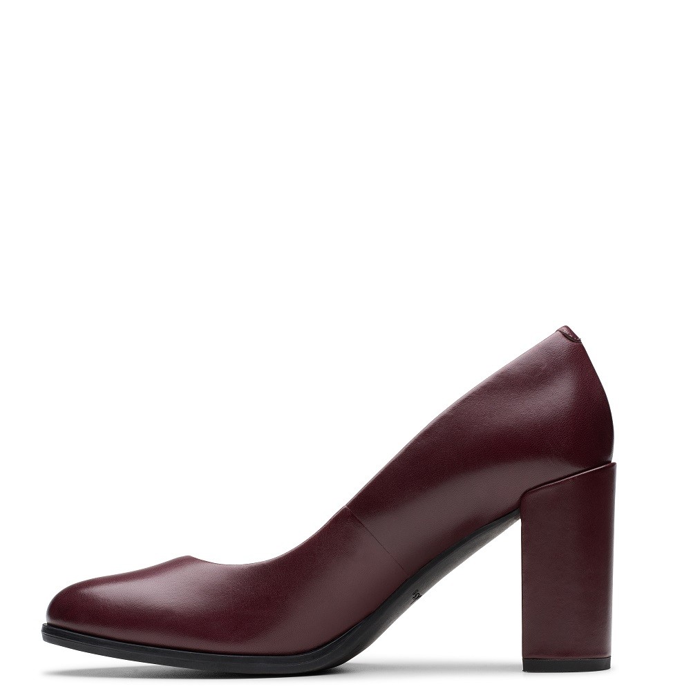 CLARKS</br>Γυναικείες Γόβες Μπορντό Δέρμα FREVA85 COURT Clarks CLARKS</br>Γυναικείες Γόβες Μπορντό Δέρμα FREVA85 COURT Clarks