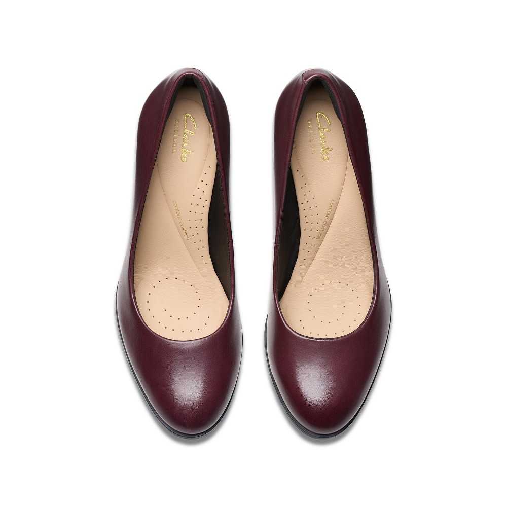 CLARKS</br>Γυναικείες Γόβες Μπορντό Δέρμα FREVA85 COURT Clarks CLARKS</br>Γυναικείες Γόβες Μπορντό Δέρμα FREVA85 COURT Clarks