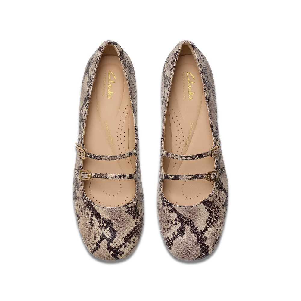 CLARKS</br>Γυναικεία Loafers Γκρι Snake Δέρμα DAISS30 SHINE Clarks CLARKS</br>Γυναικεία Loafers Γκρι Snake Δέρμα DAISS30 SHINE Clarks