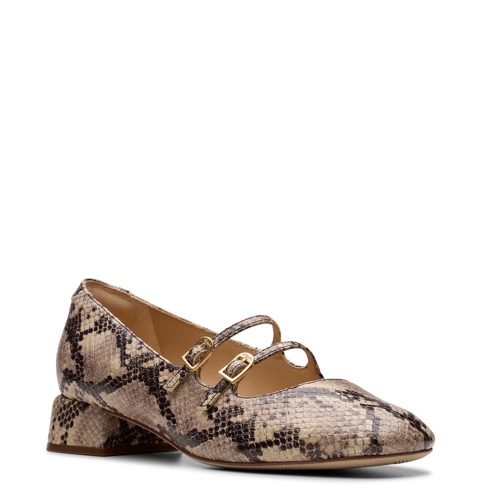 CLARKS</br>Γυναικεία Loafers Γκρι Snake Δέρμα DAISS30 SHINE Clarks CLARKS</br>Γυναικεία Loafers Γκρι Snake Δέρμα DAISS30 SHINE Clarks
