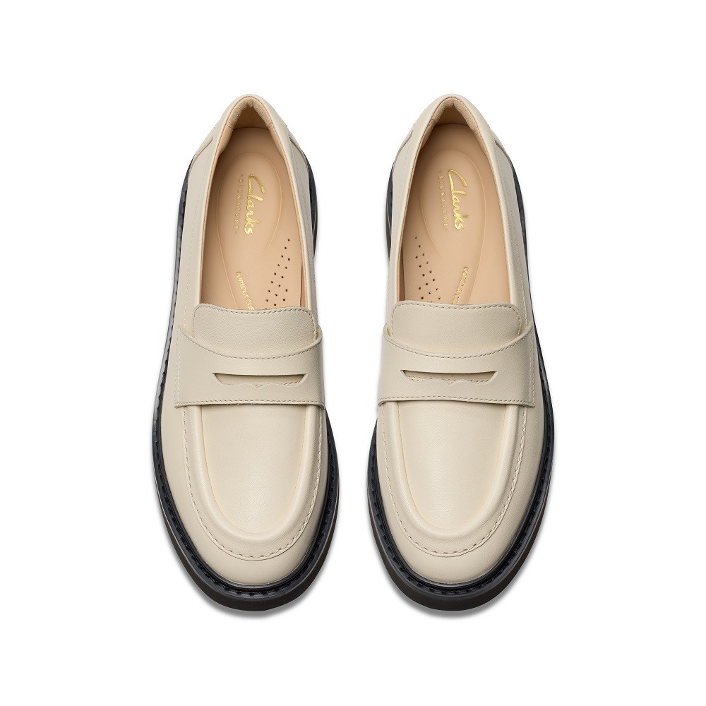CLARKS</br>Γυναικεία Loafers Εκρού Δέρμα SPLEND EDGE Clarks CLARKS</br>Γυναικεία Loafers Εκρού Δέρμα SPLEND EDGE Clarks