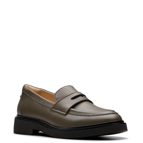 Γυναικεία Loafers Χακί Δέρμα SPLEND EDGE Clarks Γυναικεία Loafers Χακί Δέρμα SPLEND EDGE Clarks