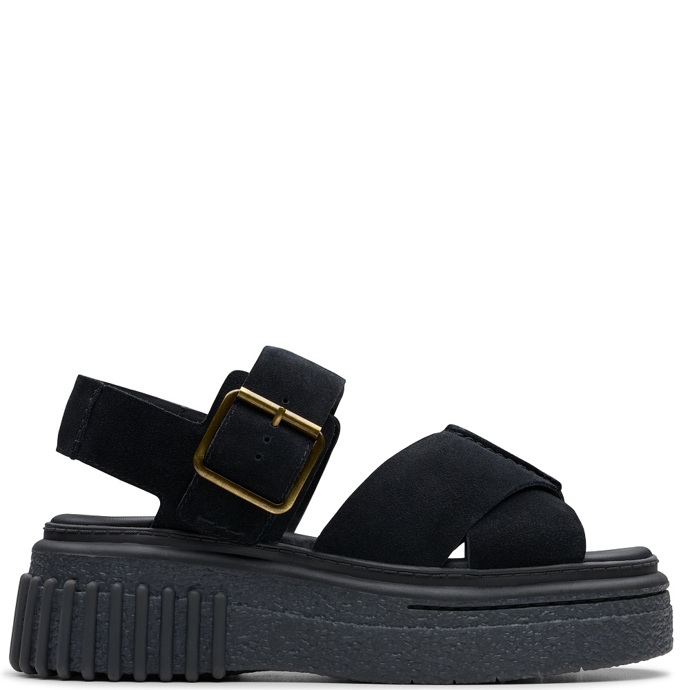 CLARKS</br>Γυναικεία Flatform Σανδάλια Μαύρο Suede EVAMAR WISH Clarks CLARKS</br>Γυναικεία Flatform Σανδάλια Μαύρο Suede EVAMAR WISH Clarks