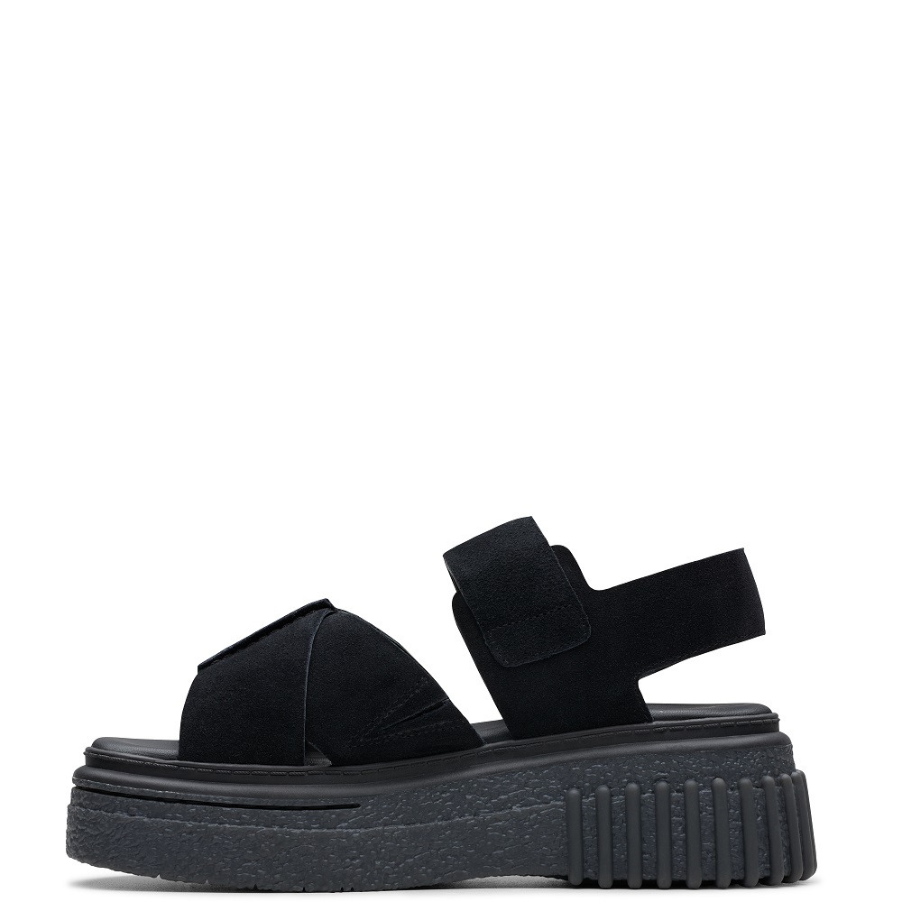 CLARKS</br>Γυναικεία Flatform Σανδάλια Μαύρο Suede EVAMAR WISH Clarks CLARKS</br>Γυναικεία Flatform Σανδάλια Μαύρο Suede EVAMAR WISH Clarks