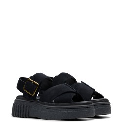 Γυναικεία Flatform Σανδάλια Μαύρο Suede EVAMAR WISH Clarks