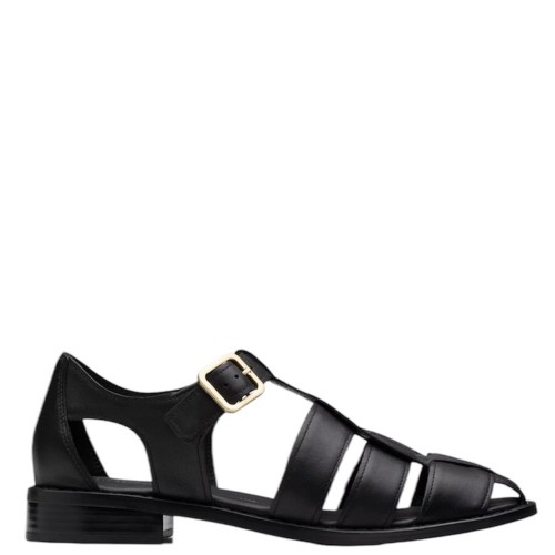 Clarks HANA SUN Γυναικεία Πέδιλα Μαύρο Δέρμα