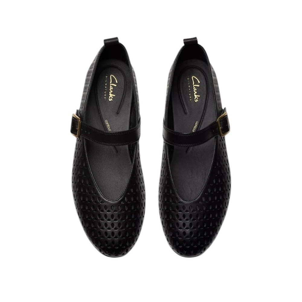 CLARKS</br>Γυναικείες Μπαλαρίνες Μαύρο Δέρμα FAWNA JANE Clarks CLARKS</br>Γυναικείες Μπαλαρίνες Μαύρο Δέρμα FAWNA JANE Clarks