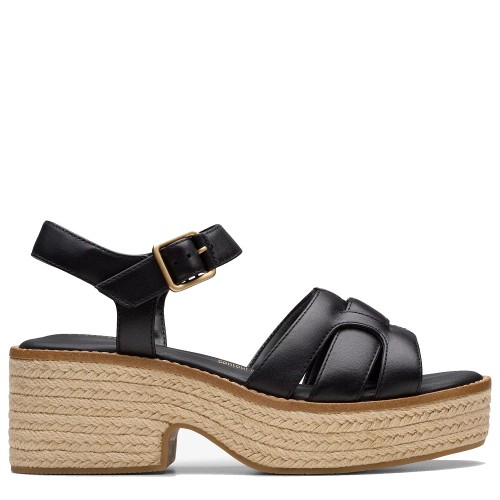 Clarks COLEDALE STRAP Γυναικείες Πλατφόρμες Μαύρο Δέρμα