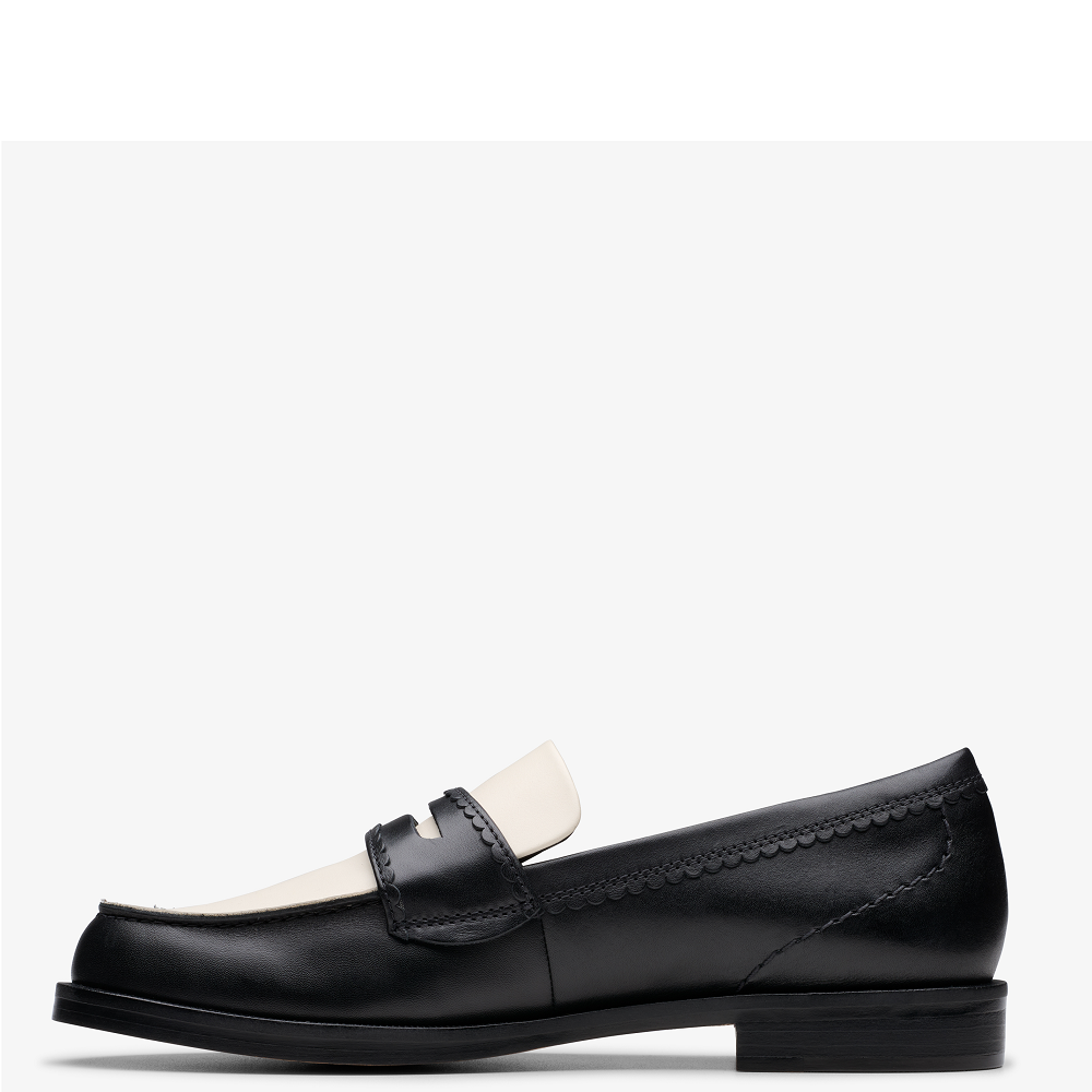CLARKS</br>Clarks STRAVEN EDGE Γυναικεία Μοκασίνια Μαύρο/Εκρού Δέρμα CLARKS</br>Clarks STRAVEN EDGE Γυναικεία Μοκασίνια Μαύρο/Εκρού Δέρμα