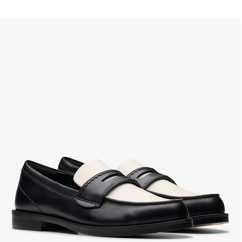 CLARKS</br>Clarks STRAVEN EDGE Γυναικεία Μοκασίνια Μαύρο/Εκρού Δέρμα CLARKS</br>Clarks STRAVEN EDGE Γυναικεία Μοκασίνια Μαύρο/Εκρού Δέρμα