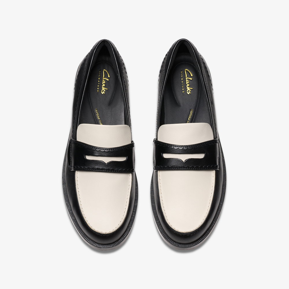 CLARKS</br>Clarks STRAVEN EDGE Γυναικεία Μοκασίνια Μαύρο/Εκρού Δέρμα CLARKS</br>Clarks STRAVEN EDGE Γυναικεία Μοκασίνια Μαύρο/Εκρού Δέρμα