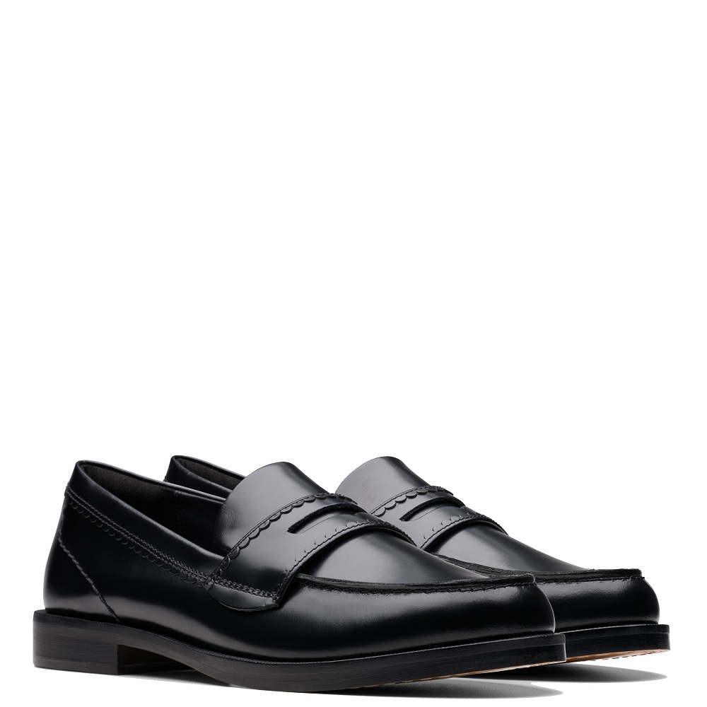 CLARKS</br>Clarks STRAVEN EDGE Γυναικεία Μοκασίνια Μαύρο Δέρμα CLARKS</br>Clarks STRAVEN EDGE Γυναικεία Μοκασίνια Μαύρο Δέρμα