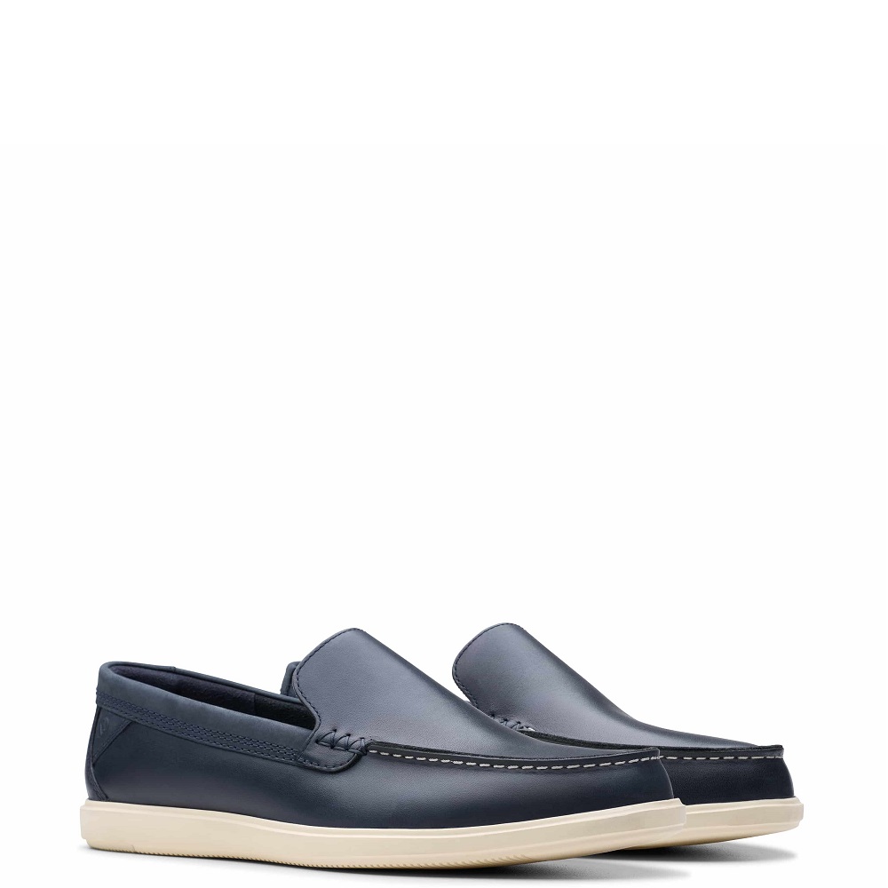 CLARKS</br>Ανδρικά Μοκασίνια/Loafers Μπλε Δέρμα BRATTON LOAFER Clarks CLARKS</br>Ανδρικά Μοκασίνια/Loafers Μπλε Δέρμα BRATTON LOAFER Clarks