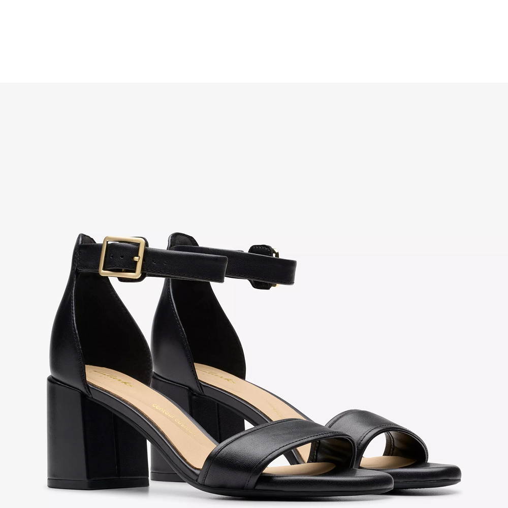 CLARKS</br>Γυναικεία Πέδιλα Μαύρο Δέρμα EZORIA MAE Clarks CLARKS</br>Γυναικεία Πέδιλα Μαύρο Δέρμα EZORIA MAE Clarks