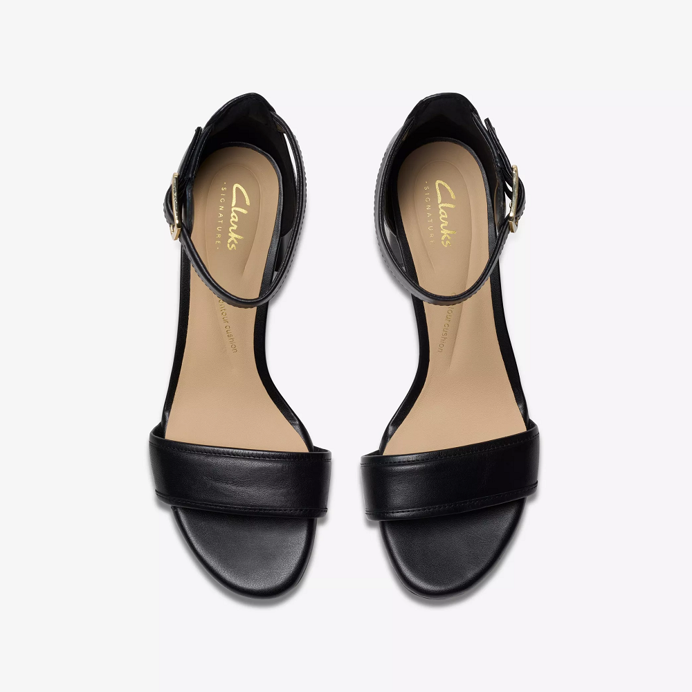 CLARKS</br>Γυναικεία Πέδιλα Μαύρο Δέρμα EZORIA MAE Clarks CLARKS</br>Γυναικεία Πέδιλα Μαύρο Δέρμα EZORIA MAE Clarks