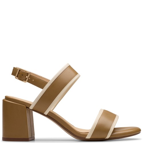 Clarks EZORIA SLING Γυναικεία Πέδιλα Ταμπά Δέρμα